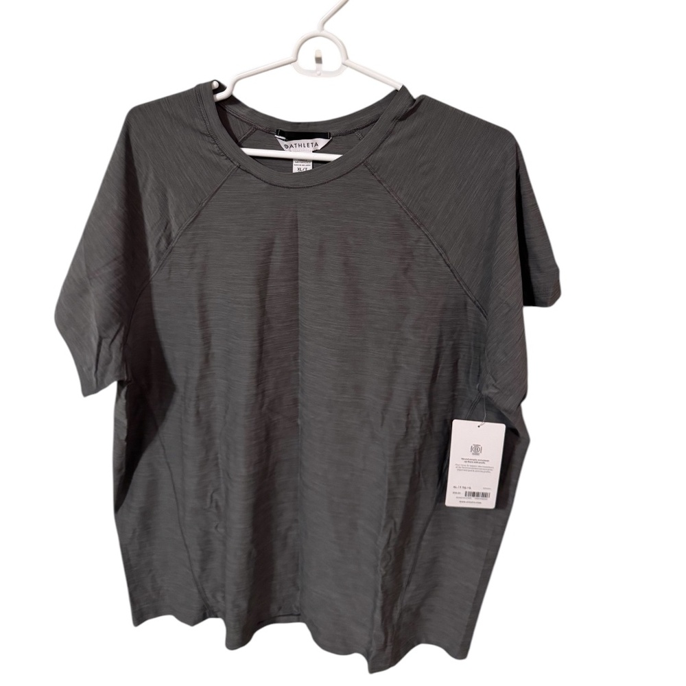 Athleta BRAND NEW gray athletic T-shirt with tags attached, size XL